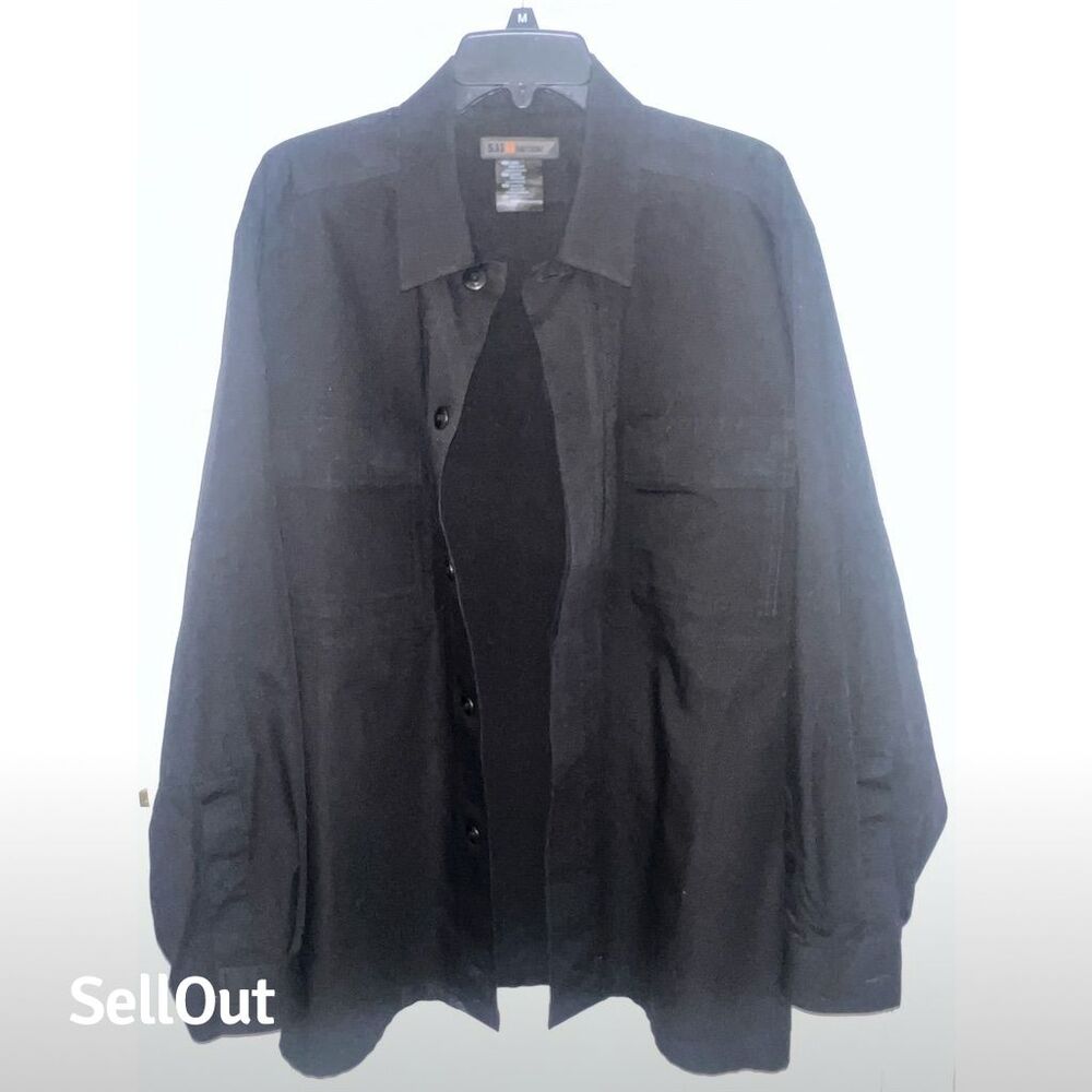 5.11 Tactical Men's Long Sleeve Black Button-Up Shirt Size L